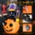 5FT Inflatable Halloween Decor Pumpkin with Witch's Black Cat w/ LED & Sandbags Perspective: left