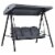 3-Person Patio Porch Swing Cushioned Outdoor Swing Chair w/ Adjustable Canopy Perspective: left