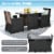 3PCS Patio Wicker Bistro Set PE Rattan Dining Table Set w/ Grey Cushions Perspective: left