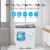 Portable Semi-automatic Washing Machine 26 lbs Twin Tub Laundry Washer Grey Perspective: left
