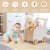 2-in-1 Baby Learning Walker Wooden Toddler Push Walker Toys w/ Wheels Perspective: left