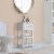 Elegant Home Fashions Wooden Bathroom Floor Storage Cabinet Space Saver Organizer, White Perspective: left