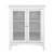 Elegant Home Fashions Wooden Bathroom Floor Storage Cabinet Space Saver w/ Glass Doors White Perspective: left