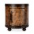 Beaumont Lane Round Traditional Wood Duffel End Table in Brown Perspective: left