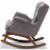 Baxton Studio Maggie Tufted Rocker in Gray and Walnut Perspective: left