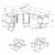Levan Home L Shaped Corner Computer Desk in White and Gray Cement Perspective: left