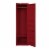 Bowery Hill Contemporary Metal Wardrobe Armoire with 1 Door in Red Perspective: left