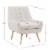 Riverbay Furniture Wood Upholstered Sherpa Accent Chair in Natural Perspective: left
