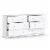 Levan Home Contemporary Wide 6 Drawer Double Bedroom Dresser in White Perspective: left