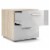 Levan Home Contemporary 2 Drawer Nightstand in Oak & White Gloss Perspective: left