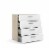 Levan Home Contemporary 4 Drawer Engineered Wood Chest in Oak /White Perspective: left