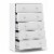 Levan Home Contemporary 5 Drawer Engineered Wood Chest/Bedroom Dresser in White Perspective: left