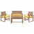 Safavieh Ozark Wood 4 Piece Set in Brown and Yellow Perspective: left