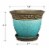Southern Patio Cadiz 8 Diameter Crackled Ceramic Planter Pot with Saucer, Teal Perspective: left