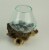 Clear Molten Glass On Teak Driftwood Base Decorative Bowl Vase Terrarium Planter Perspective: left