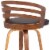 Jayden 26   Swivel Barstool in Brown Faux Leather (Set of 4) Perspective: left