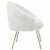 Anthony White Faux Fur Accent Chair - Metal Legs - Upholstered in White - Posh Living Perspective: left