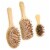 Natural Wood Hair Brush with Wooden Bristles Massage Scalp Comb and Wood Beard Comb 6pcs Perspective: left
