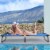 Gymax Folding Camping Bed Outdoor Military Cot Sleeping Blue Perspective: left