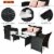 Costway 4PCS Patio Rattan Wicker Furniture Conversation Set Cushioned Sofa Table Perspective: left
