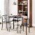 Gymax 3 Piece Dining Set Home Kitchen Furniture Table and 2 Chairs Black Perspective: left