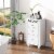 Bathroom Floor Cabinet Storage Organizer Nightstand Carved Design w/ 3 Drawers Perspective: left