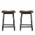 Gymax Set of 2 Bar Stools 24''H Saddle Seat Pub Chair Home Kitchen Dining Room Brown Perspective: left