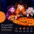 Halloween 7.5 FT Inflatable Pumpkin Combo Decoration w/ Witch Black Cat Perspective: left