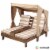 KidKraft Children's Double Chaise Lounge with Cup Holders - Espresso & Oatmeal Perspective: left