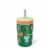 Zak! Designs Jungle Joy Antimicrobial Stainless Steel Double Wall Leakproof Straw + Tumbler Perspective: left
