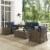 5-Piece Outdoor With Navy Cushions - Loveseat, Two Arm Chairs, Side Table & Glass Top Table Perspective: left
