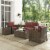 5-Piece Outdoor Wicker Loveseat, Two Arm Chairs, Side Table & Glass Top Table Perspective: left