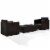 3 Piece Outdoor Seating Set With Gray Cushions - Two Outdoor Chairs & Glass Top Table Perspective: left