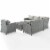 Crosley Bradenton 5 Piece Wicker Patio Sectional Set in Gray Perspective: left