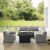Crosley Bradenton 5 Piece Wicker Sectional Set with Fire Table in Gray Perspective: left