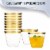 9 oz. Clear with Metallic Gold Rim Round Disposable Plastic Cups (240 Cups) Perspective: left