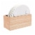 Juvale 6 Pack Round Wood Coasters with Holder, White Floral Design, 3.8 Inches Diameter Perspective: left