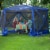 CLAM Quick-Set Escape Sport 11.5 x 11.5 Ft Tailgating Canopy Shelter Tent, Blue Perspective: left