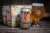 Odell Brewing Co. Peach Stand Rambler Seasonal Blonde Ale Craft Beer Cans Perspective: left