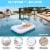 Swimline Luxe Edition Inflatable Suntan Tub Floating Pool Lounger, White & Gold Perspective: left