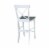 X-back Solid Wood Bar Height Stool  in White/Heather Gray Perspective: left