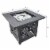 Endless Summer Charles 30 Inch Square Outdoor UV Printed LP Gas Fire Pit Table Perspective: left
