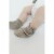 Goumikids Soft Organic Stay On Adjustable Baby Infant Booties, 0-3M Drops/Gray Perspective: left