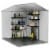 Keter 40 Inch All Weather Steel Reinforced Utility Storage Shed Shelf Kit, Black Perspective: left
