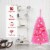 Costway 3 ft Premium Artificial Christmas Mini Tree Holiday Season Pink w/ Plastic Stand Perspective: left