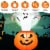 Costway 6 FT Halloween Blow-up Inflatable Ghost in Pumpkin with LED Bulbs Yard Decoration Perspective: left