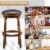 Costway Set of 4 29'' Swivel Bar Stool Leather Padded Dining Kitchen Pub Chair Backless Perspective: left