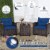 Costway 3PCS Patio Rattan Furniture Set Cushioned Conversation Set Coffee Table Navy Perspective: left