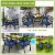 Costway 5PCS Outdoor Patio Dining Chair Table Set Cushioned Sofa Glass Garden Perspective: left