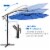 Costway 10FT Patio Offset Hanging Umbrella Easy Tilt Adjustment 8 Ribs Backyard Blue Perspective: left